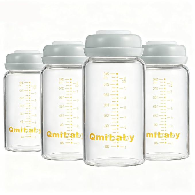 Breast Milk Storage Bottles 240ml 8oz BPA-Free Leak-Proof Baby Bottle by Qmibaby
