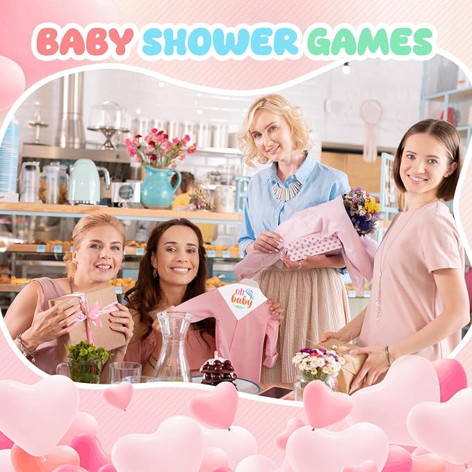 NACHLYNN 165 Pcs White Baby Bibs Baby Shower Games Set Including 36 Blank Baby - Image 6