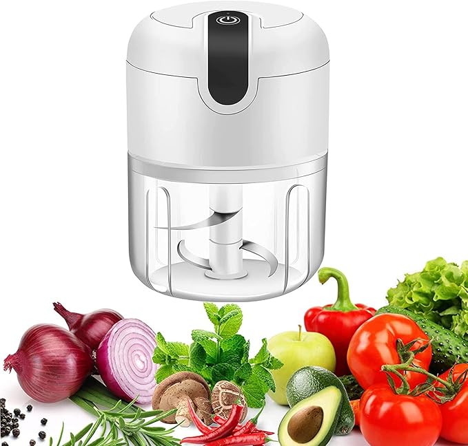 Electric Mini Garlic Chopper, Food Processor, Portable Cordless Garlic Mincer by Vshinic