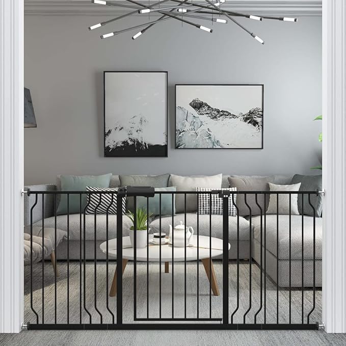 WAOWAO Baby Gate 66.93-71.65" Extra Wide Pressure Mounted Walk Through Swing by WAOWAOBABYSAFETYPRODUCTS