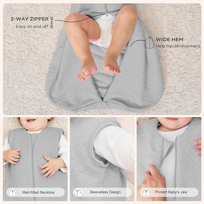 Yoofoss Baby Sleep Sack 0-6 Months, 2.0 TOG Baby Wearable Blanket - Image 5