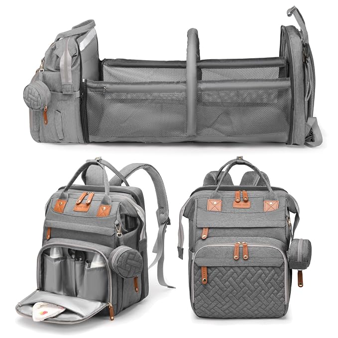 Jeryswet Baby Diaper Bags with Changing Station, Waterproof Large Capacity by Unknown