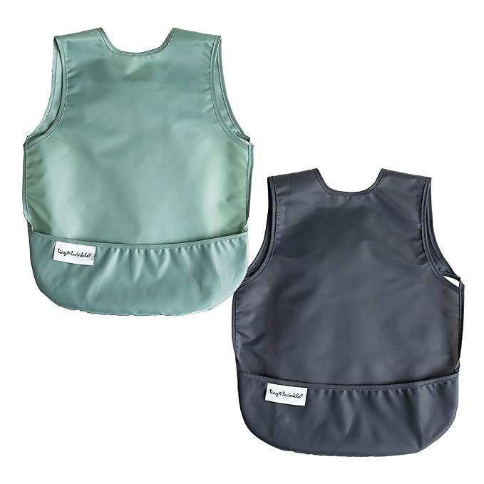 Tiny Twinkle Short Sleeve Apron Bibs by TinyTwinkle
