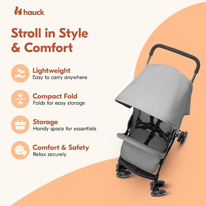 hauck Lightweight and Compact Travel Baby/Toddler Foldable Stroller - Image 6