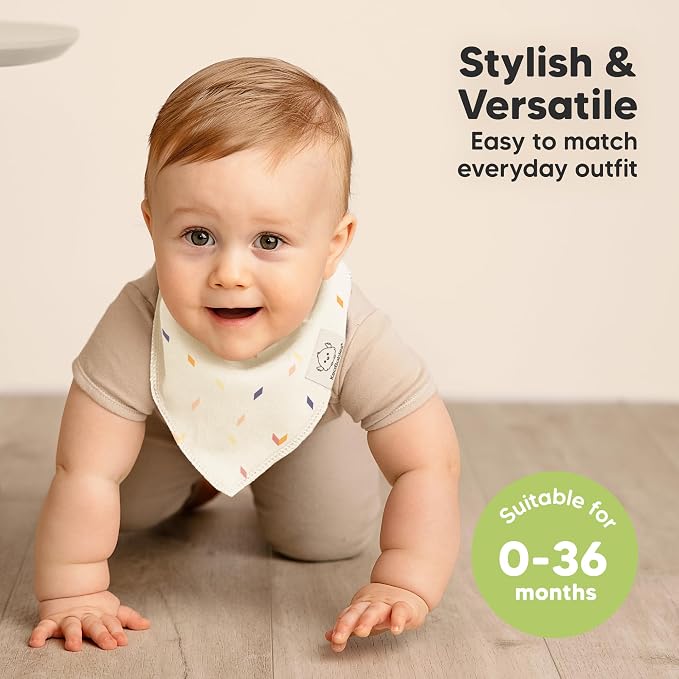 8-Pack Organic Baby Bandana Bibs - Image 4