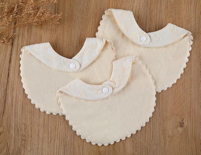 GZMM Baby Bib For Girls, Reversible Waterproof Handmade Natural Cotton Baby - Image 4