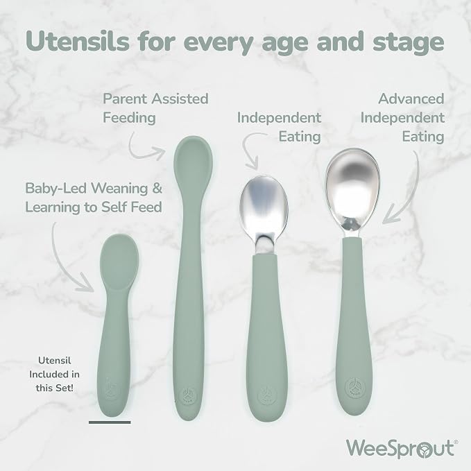 WeeSprout Baby Spoons for Self Feeding 6 Months +, Soft & Durable Silicone - Image 5