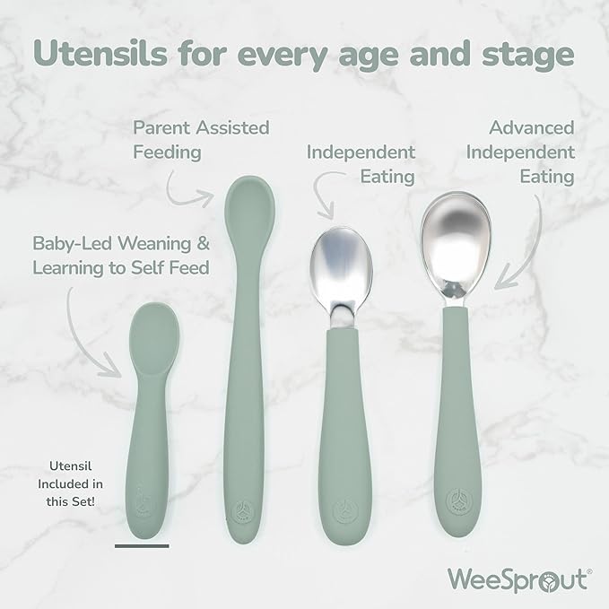 WeeSprout Baby Spoons for Self Feeding 6 Months +, Soft & Durable Silicone - Image 5