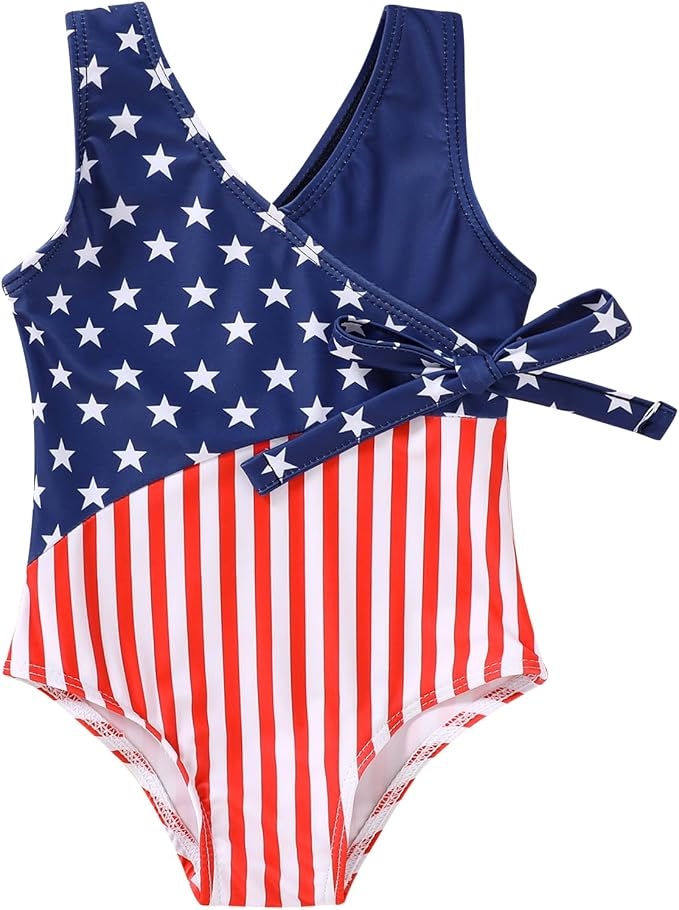 Happy Town Toddler Swimsuit Girl One Piece Bathing Suit Color Block Swimwear by HappyTown
