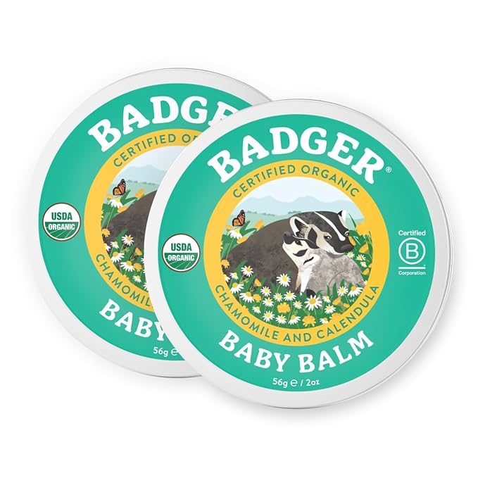 Badger - Baby Balm, Chamomile & Calendula, Certified Organic Baby Balm by Badger