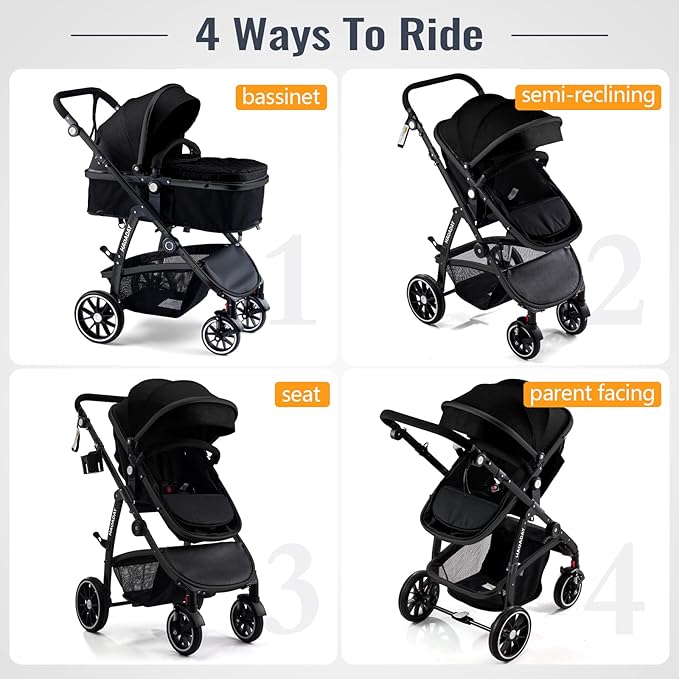 Baby Stroller, 2-in-1 Reversible Toddler Seat - Image 2
