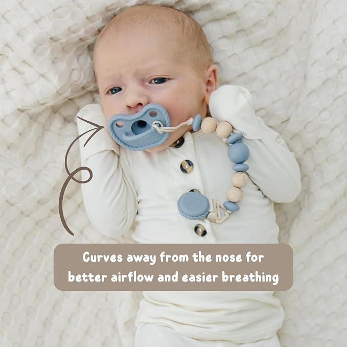 Mila & Lulu Round Shape Silicone Pacifiers; 0 Months and up; 100% Food-Grade - Image 4