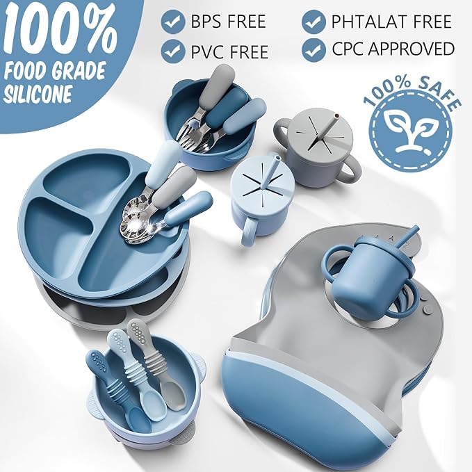 Yinder 24 Pack Silicone Baby Feeding Set Baby LED Weaning Supplies Includes - Image 2