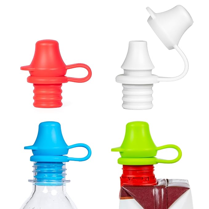Original Water Bottle Topper for Toddlers – 100% Silicone Sippy Top Spout by KiddiKap