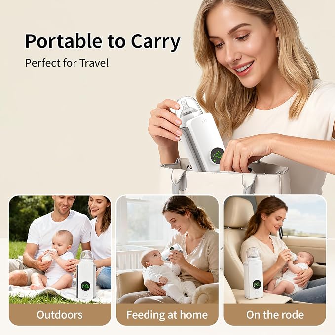 Portable Travel Baby Cordless Bottle Warmer, Baby Breastmilk and Formula Bottle - Image 7