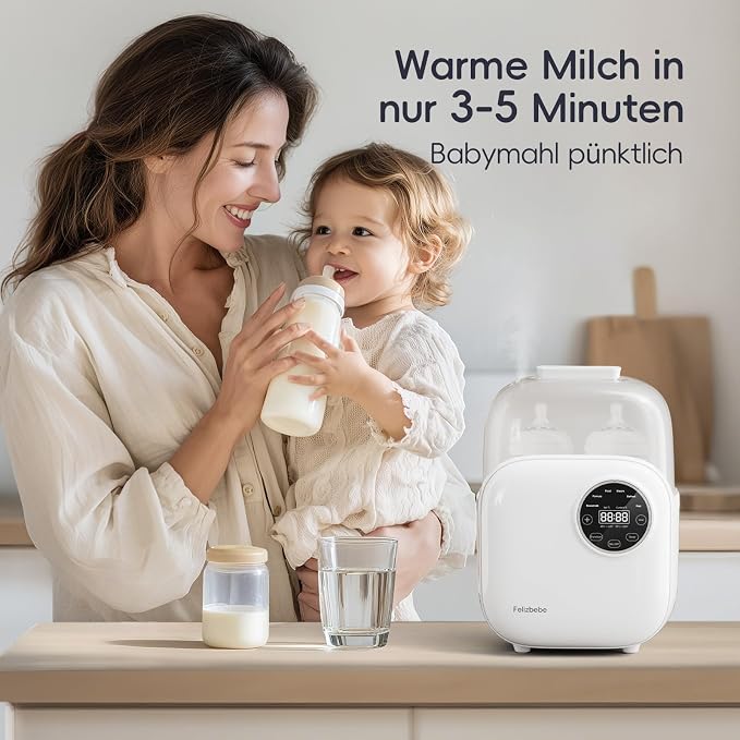 Baby Bottle Warmer, Felizbebe 10-in-1 Double Bottle Warmer - Image 4
