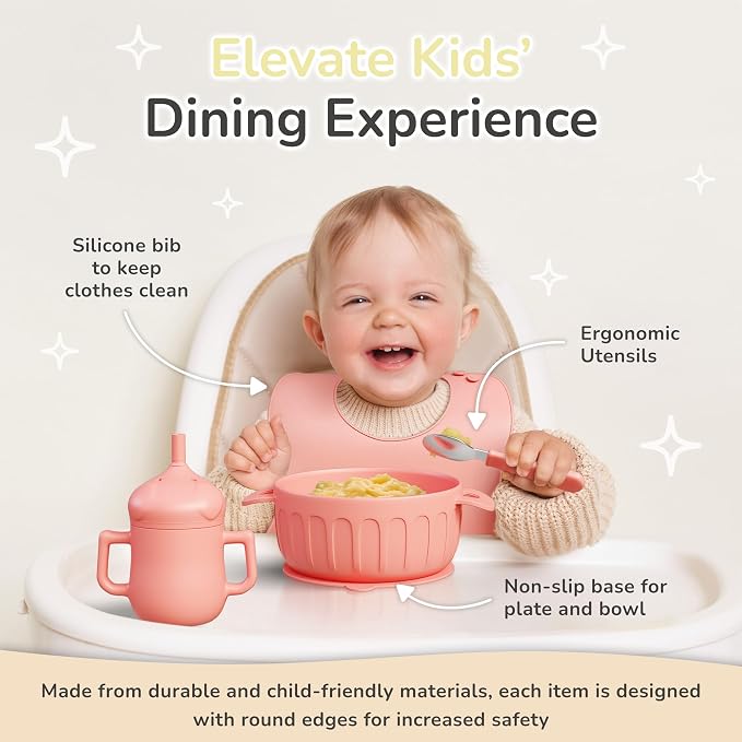mimi & kiki BPA-Free Silicone Baby Feeding Set, Baby Plates and Bowls Set - Image 5