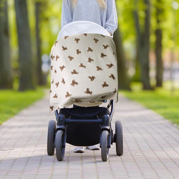 Muslin Nursing Cover for Baby Breastfeeding, Breathable 100% Cotton - Image 6