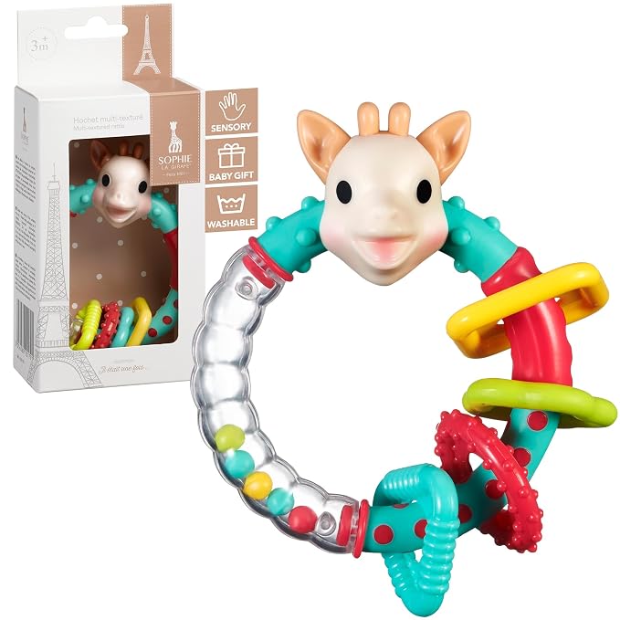 Sophie la girafe Multi-Textured Rattle | Light & Easy to Grasp | Awaken All 5 by Sophielagirafe