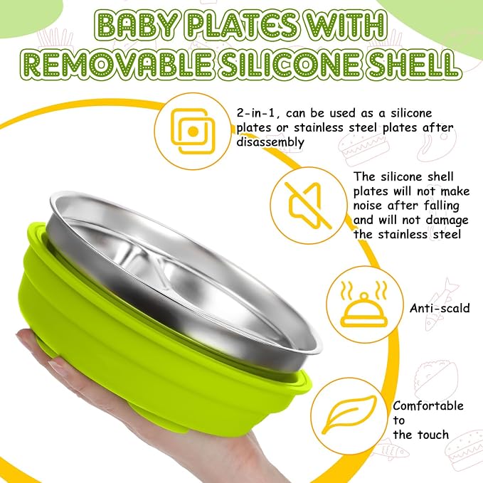Nuogo 1 Pcs Stainless Steel Baby Suction Plates - Image 4