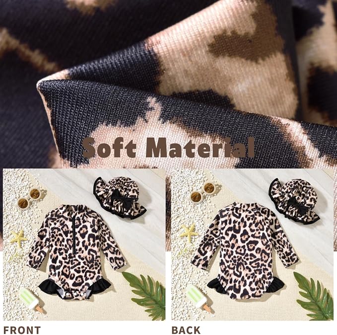 Aalizzwell Baby Girls Long Sleeve One Piece Swimsuit - Image 3