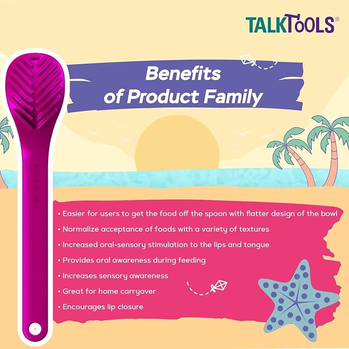 TalkTools Wee Textured Magenta Spoons | Provides oral awareness during feeding - Image 3