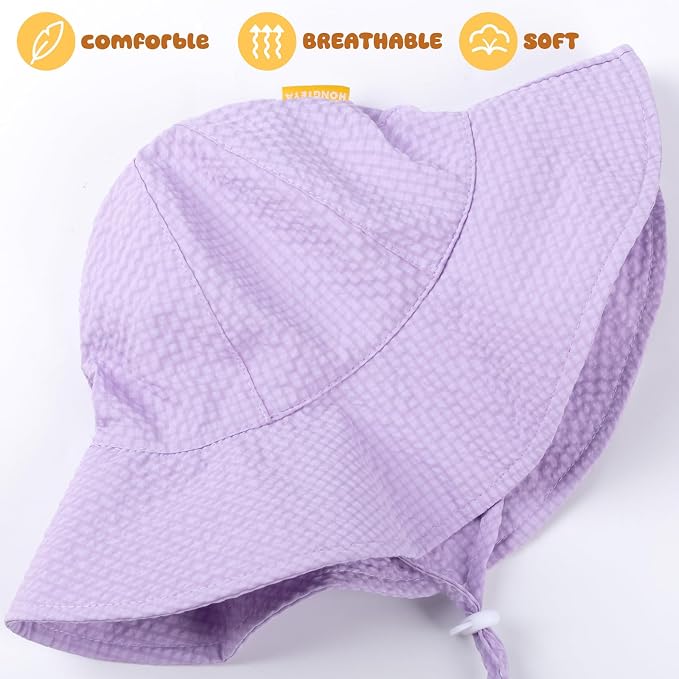 HONGTEYA Baby Sun Hat Toddler Girl Beach Hat Adjustable Outdoor Summer Hat UPF - Image 6