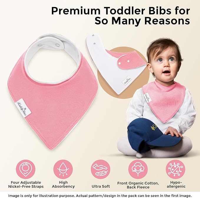 Organic Cotton Baby Bibs for Boys & Girls – Soft, Absorbent Teething & Drool - Image 3