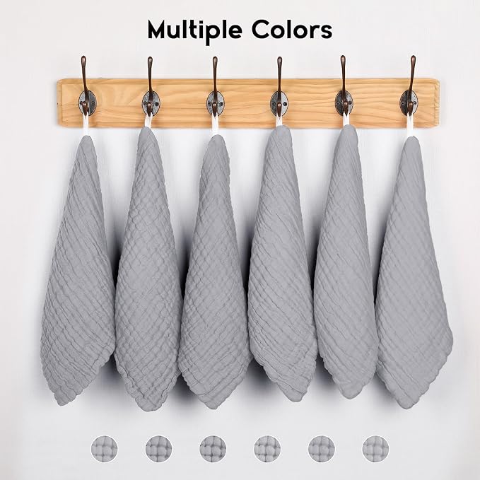 Muslin Baby Washcloths 6 Pack, 100% Cotton Wash Cloths - Image 7