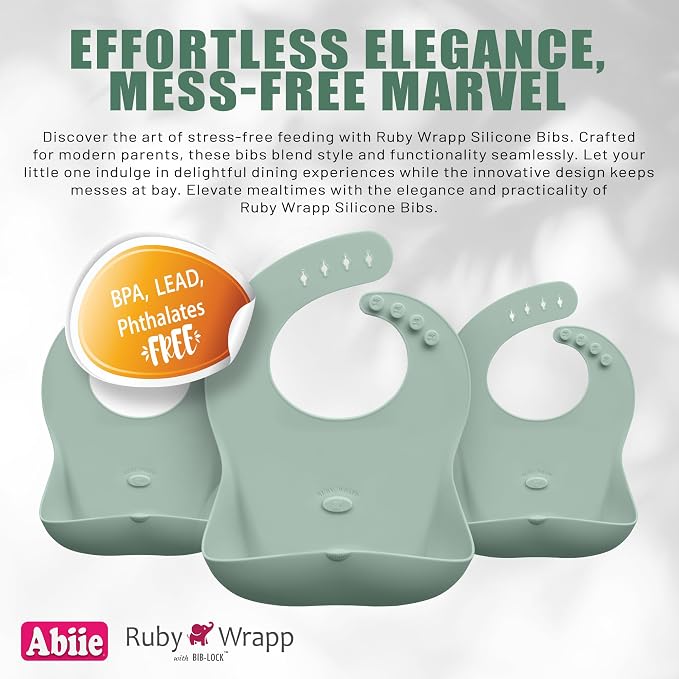 Abiie Ruby Wrapp Silicone Bibs for Babies - Image 2