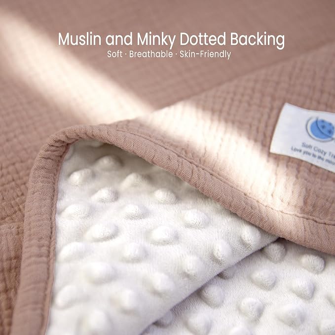 lulumoon Baby Blanket for Newborn Receiving: Minky Dot & Muslin Lightweight - Image 5