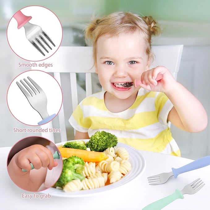 Pimoys 6-Pack Stainless Steel Toddler Forks Baby & Kids Utensils - Image 3