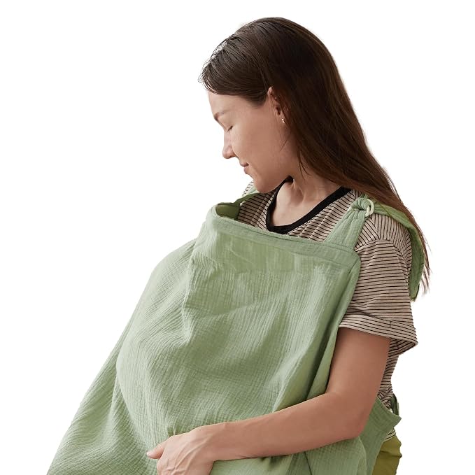 TILLYOU Muslin Nursing Cover for Baby Breastfeeding, 100% Cotton Breathable by TILLYOU