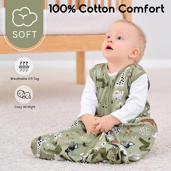 Yoofoss Baby Sleep Sack 18-24 Months 0.5 Tog Wearable Blanket - Image 2
