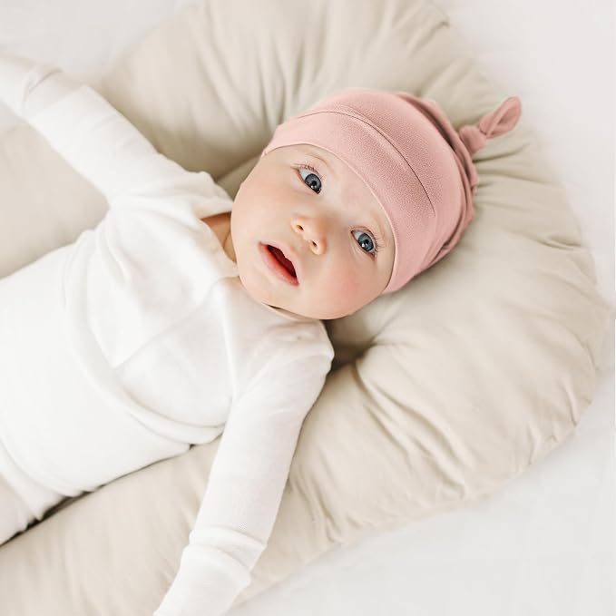 Konssy 6 Pack Baby Newborn Hats Set Knot Beanie Hats Soft - Image 2