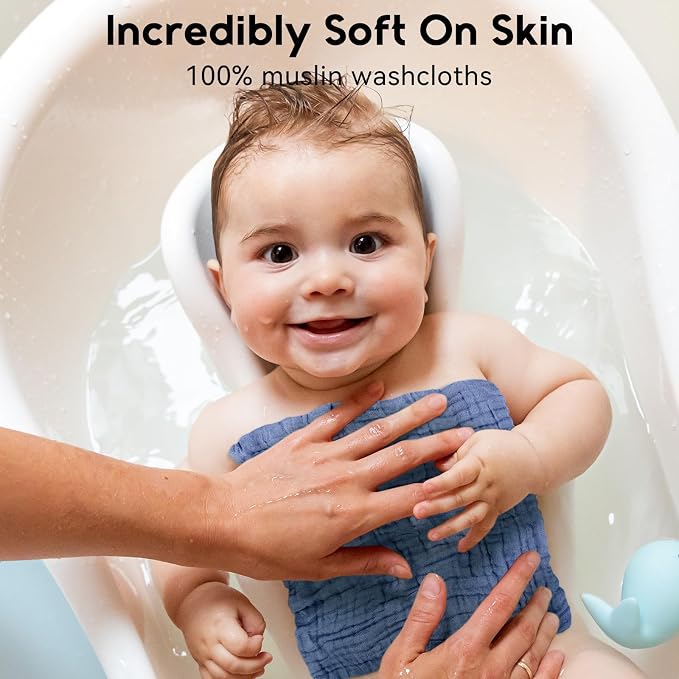 Muslin Baby Washcloths 6 Pack, 100% Cotton Wash Cloths - Image 2