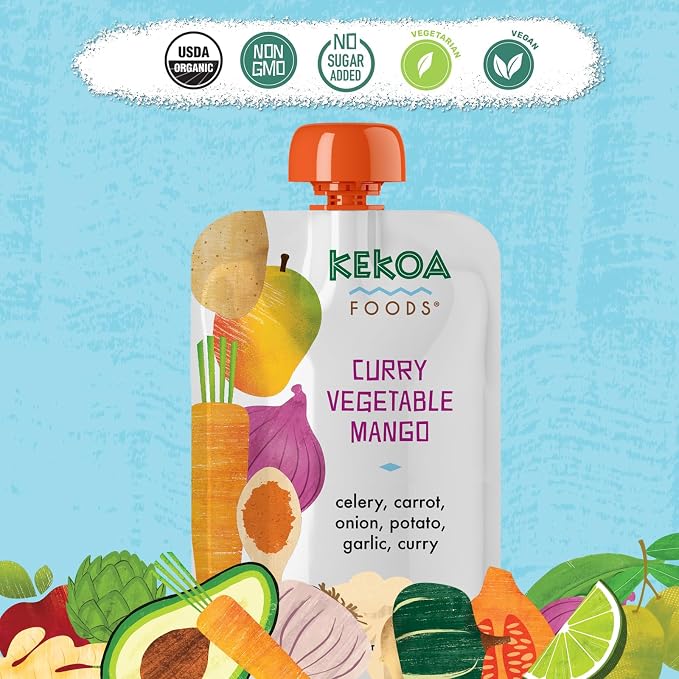 Kekoa Foods Curry Vegetable Mango Baby Food Purée | 100% USDA Certified-Organic - Image 3