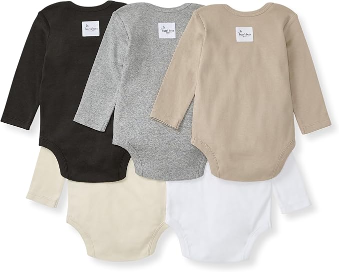 Burt's Bees Baby Organic Cotton Bodysuits – Baby Boy & Girl Short and Long - Image 2