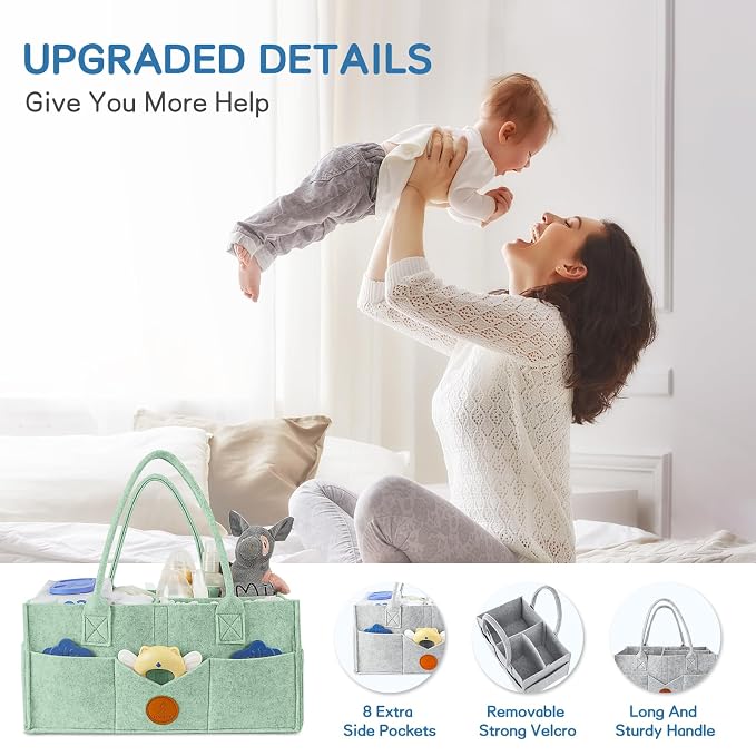 Maliton Baby Diaper Caddy, Nursery Storage Bin & Car Organizer - Image 4