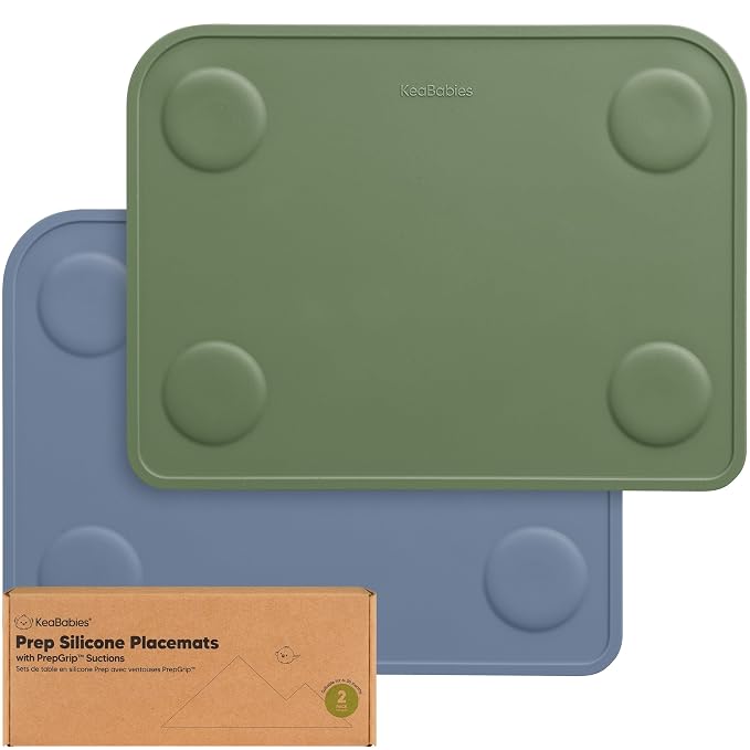 KeaBabies 2-Pack Silicone Placemats by KeaBabies