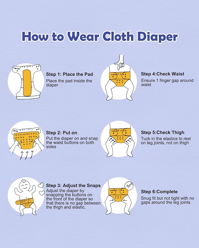 Babygoal Baby Cloth Diaper 6 Pack - Image 7