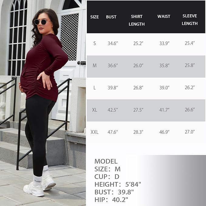 GINKANA Maternity Hoodie Long Sleeves Shirts Casual Maternity Top Pregnancy - Image 7
