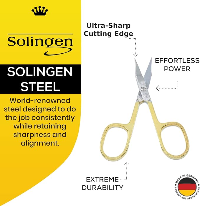 CS03 Professional Nail Cuticle Scissors, Hypoallergenic Gold Plated Sharp - Image 5