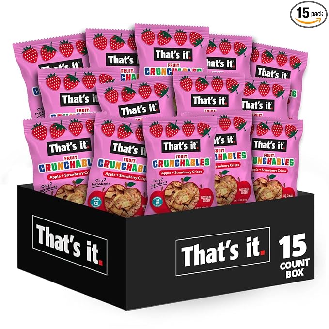 That’s it. Fruit Crunchables Apple + Strawberry Crisps, Plant-Based, Gluten-Free by Thatsit