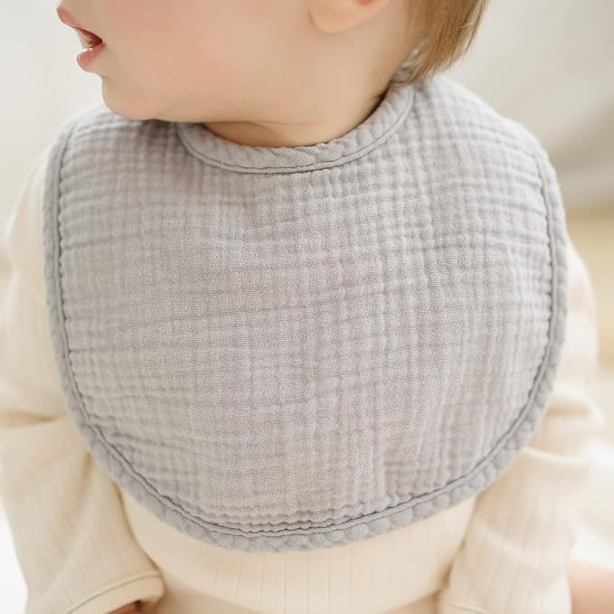Konssy Muslin Baby Bibs 8 Pack Baby Bandana Drool Bibs Cotton - Image 6
