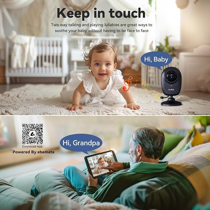 Smart Video Baby Monitor, 2.8inch Display, 1080p Camera, 1500ft Long Range - Image 3