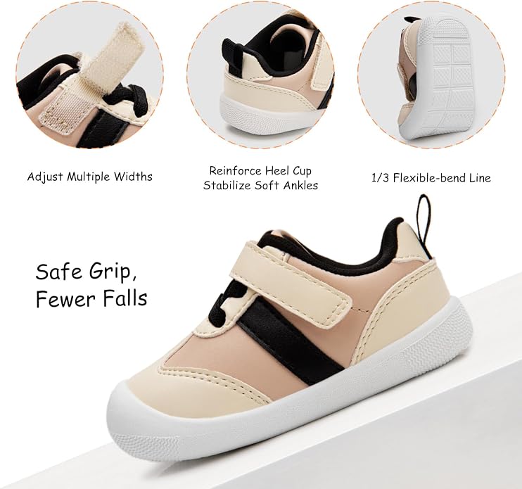 Baby Shoes Boys Girls Barefoot Wide Toe Box Zero Drop First Walkers PU Leather - Image 4