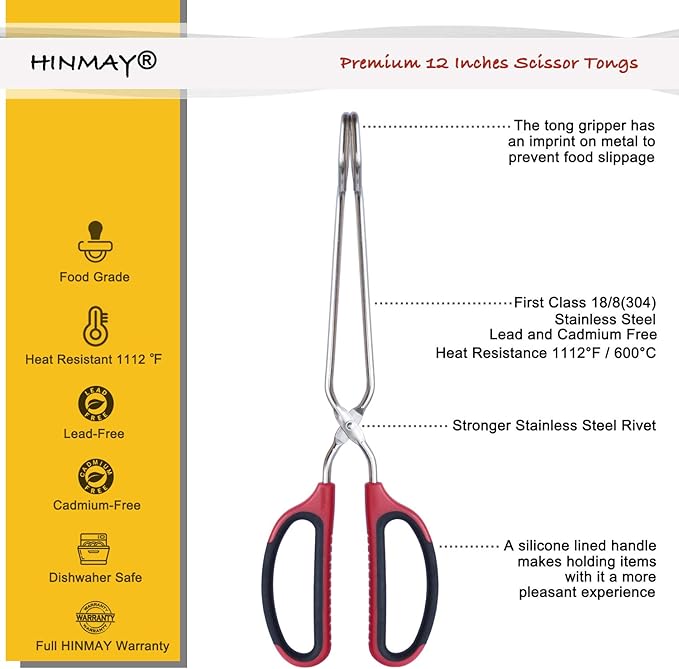 Stainless Steel Scissor Tongs - Image 2