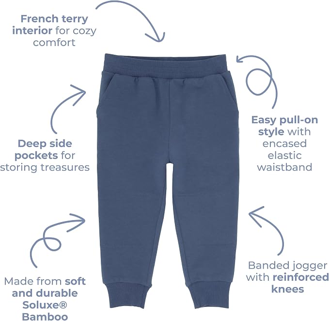 Little Sleepies Joggers for Boys & Girls, Soft Toddler Sweatpants, Baby Boys - Image 4