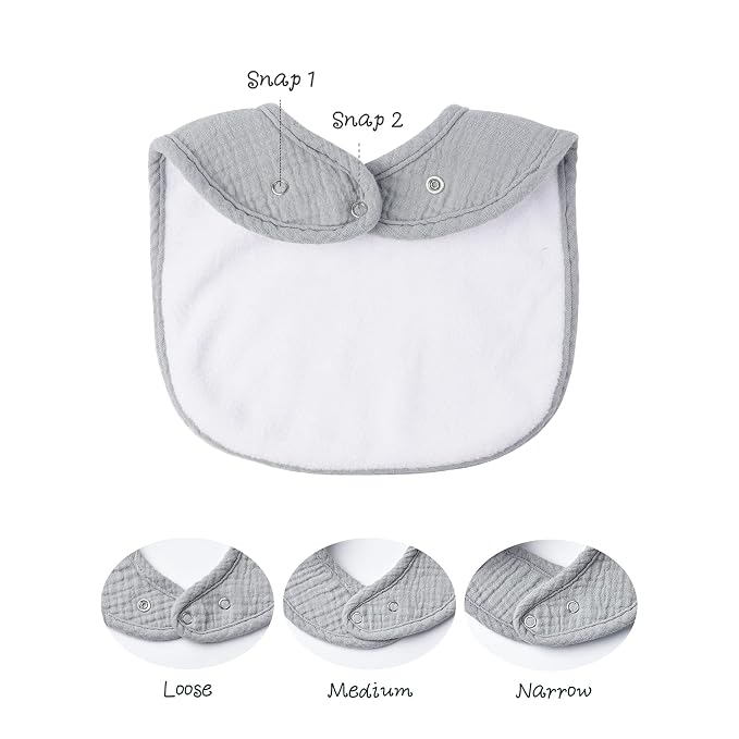 Konssy Muslin Baby Bibs 8 Pack Baby Bandana Drool Bibs Cotton - Image 2